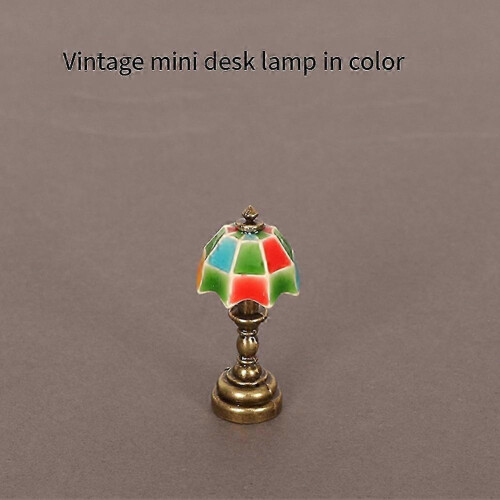Mini lampe de table rétro, artisanat, décoration de bureau, miniature de maison de poupée, modèle B, multistyle 1