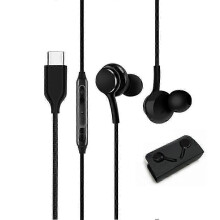 Écouteurs filaires C pour Galaxy S23, S21, S22 Ultra Plus, 3,5 mm, compatibles A54, A34, A53 et A53 (noir).