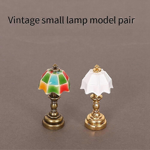 Mini lampe de table rétro, artisanat, décoration de bureau, miniature de maison de poupée, modèle B, multistyle 2