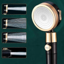 Comes 1.5m Hose Shower Head, Water Saving Shower Head, High Shower Head 3+1 Modes One Key Water