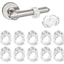12 Pieces Silicone Door Handle Protector Door Handle Cover Wall Window Flexible (Transparent)