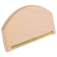 Manueller Kaschmirkamm zum Entfernen von Knötchen aus Pullovern mit Holzgriff, beige