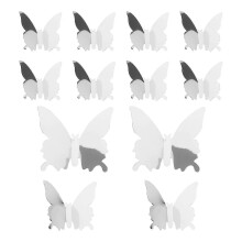 Living Room Wall 3D Mirror Surface Butterflies Wall Stickers PVC Material Wall Decoration 48Pcs