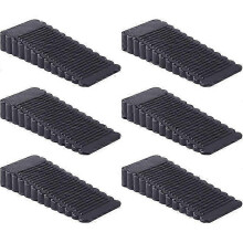 6 Pcs Door Stops, Non-Slip Rubber Door Wedge (Black)
