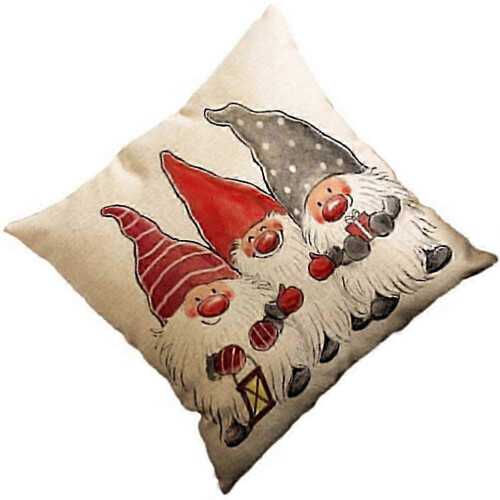 Housse de coussin décorative Père Noël pour canapé