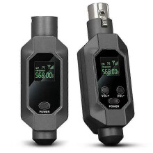 Transceptor de audio UHF 2.4G, sistema de audio, sistema de micrófono, convertidor de micrófono XLR, adaptador, negro y gris.