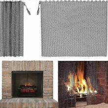 Lot de 2 grilles de cheminée (61 x 48 cm), protection anti-étincelles, porte
