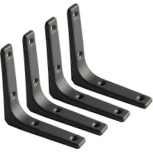 Staffa per mensola a muro, in metallo nero opaco, supporto per mensola da cucina resistente, 100 mm, 4 pezzi