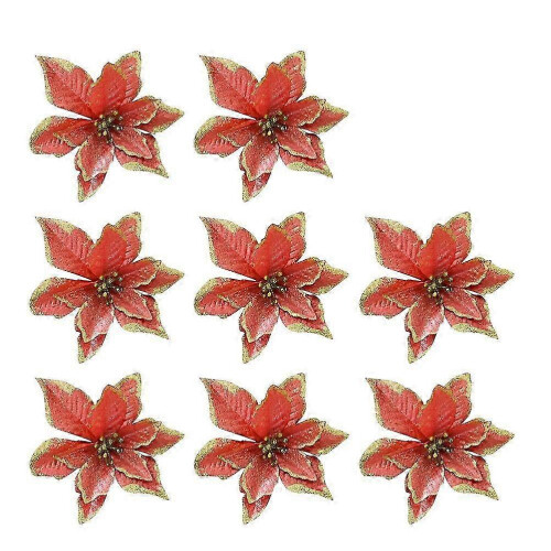 Wedding Decorative Flowers for Decoration 8Pcs Artificial Red