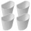 Hanging Baskets 4Pcs Round Bottom Storage Container Trolley For Office Organization In White Plastic 1