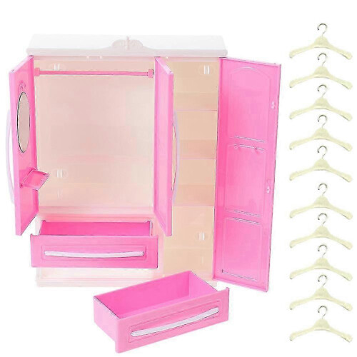 Doll Clothes Hangers Doll Wardrobe for Decoration 4Sets Rosy Mini Storage 1