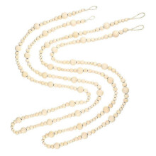 Guirlande de perles en bois doré pour décoration, 1 pendentif à suspendre pour la maison