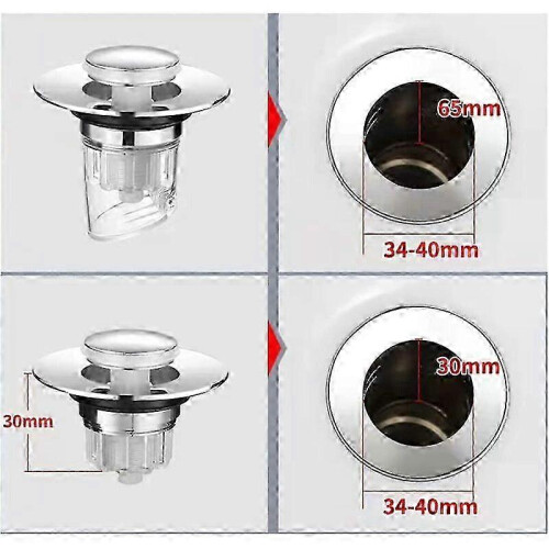 Bathroom Sink Plug, Sink Drain Valve, Pop Up Bathtub Drain Filter Universal Sink Drain Plug 1