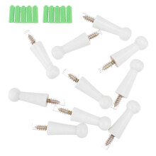 Crochets muraux ronds en bois pour chapeaux et manteaux, décoration de cuisine, lot de 10 blancs