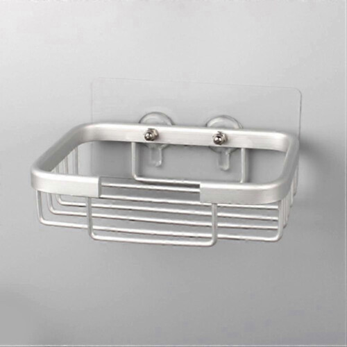 Porta sapone in alluminio con design a 3 fori, colore argento. 1