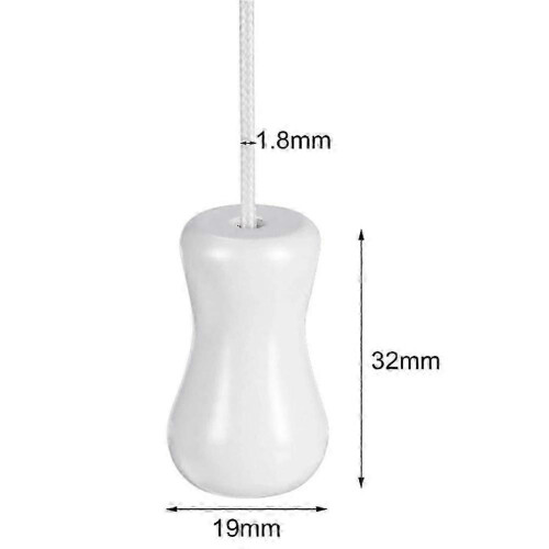 20 Pieces White Blind Pull Cord Knobs 1.26" X 0.75" Wood Window Blinds Wooden Cord Ball Pulls 1