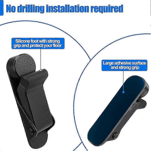 No-Drill Bottom Door, Kickdown Rubber Foot Door Holder Keep Door Open, Wall Floor Protector Black 1