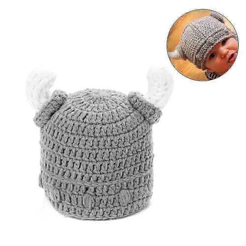 Kinder-Wintermütze, Stierhornmütze, handgestrickt für Babys 1