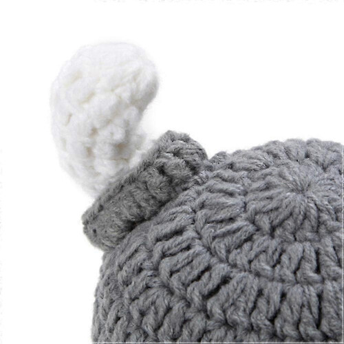 Kinder-Wintermütze, Stierhornmütze, handgestrickt für Babys 2