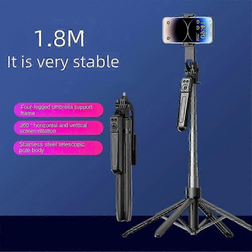 Camera Tripod Bluetooth Remote Control 360  Rotation for Video Recording and Live Streaming Black 2