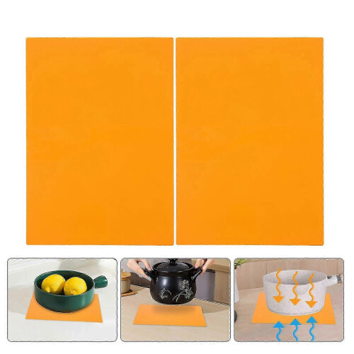 Silicone Placemat Heat Resistant for Home Use 6Pcs Orange 2