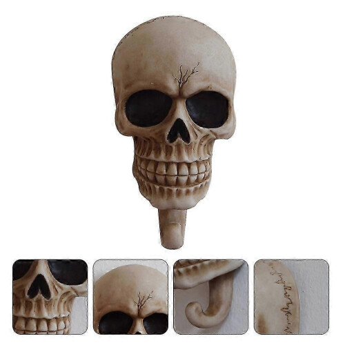Skull Shape Wall Hanger Halloween Hook for Home Use 1Pcs Beige Resin Hook 1