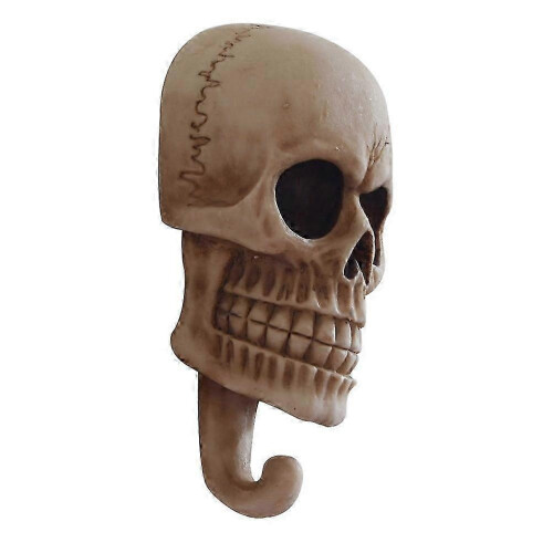 Skull Shape Wall Hanger Halloween Hook for Home Use 1Pcs Beige Resin Hook 2