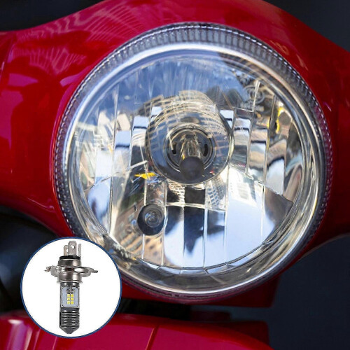 Motorradscheinwerfer, Motorradlampe, silberfarben, Aluminium 2