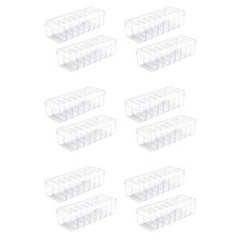 Caja de Almacenamiento de Tarjetas Comerciales 12 Uds, Caja de Almacenamiento Tarjetas de Plástico, Estuche para Tarjetas Comerciales con Divisores