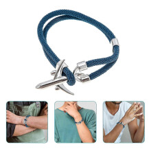 Pulsera sencilla con diseño de avión para hombre, joyería de mano, 21,50 x 3,00 x 3,00 cm, ponible, 1 unidad.