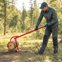 Houtlifter met draaibare haak, staal, rood/zwart