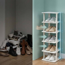 Witte schoenenorganizer, set van 6 – Slank, ruimtebesparend ontwerp