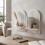 Boho houten wandplankenset, naturel wit, 2 stuks 1