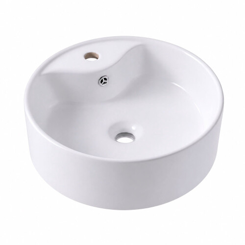 Ronde keramische wastafel met overloop, 41 cm 1