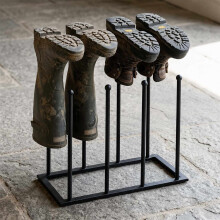 Zwart ijzeren schoenenrek voor 4 paar schoenen, 45x41x25 cm