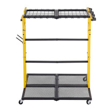 Organisateur d'Outils de Jardin-Duoku-avec Roulettes et Clips, Support de Rangement Spacieux en Acier pour Râteaux, Pelles, Balais