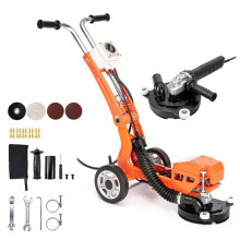 Lixadeira de Concreto Elétrica 1400 W 3700 rpm-Duoku-Máquina de Lixar de Piso com Disco de Lixamento de 18 cm, adequada para Mármore, Laranja