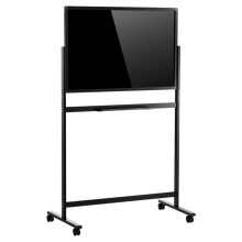 Tableau Noir en Verre Effaçable à Sec 888x583 mm-Duoku-avec Support 2 Pièces, Tableau Mémo Magnétique Mobile à Roulettes, Sans Cadre