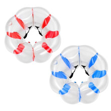 Bulle Gonflable pour le Foot 1,2 m (Lot de 2)-Duoku-Ballon Transparent avec Poignées, pour Les Activités en Plein Air, Bleu et Rouge