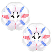 Bulle Gonflable de 1,2 m 2 Pièces-Duoku-Ballon Pare-Chocs en PVC Résistant, Jeux Plein Air, Transparent avec Couleurs Bleu et Rouge
