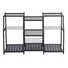 Organizador de Ferramentas de Jardim em 3 Níveis - Duoku - com Grande Capacidade, Suporte de Armazenamento em Aço com Ganchos para Ráqueos