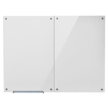 Tableau Blanc en Verre Effaçable à Sec 900x600 mm-Duoku-Lot de 2, Montage Mural, Tableau Mémo Magnétique en Verre Trempé Sans Cadre