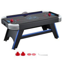 Airhockeytafel 183 cm-Duoku-Hockeyspel met LED-verlichting, voor Speelkamers, Kelders of Huizen, Elektronische Scorebord