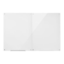 Tableau Blanc en Verre Effaçable à Sec 120x90 cm-Duoku-Fixation Murale, lot de 2. Surface Magnétique en Verre Trempé Sans Cadre