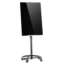 Tableau Noir en Verre Effaçable à Sec 888x583 mm-Duoku-avec Socle Rond, Lot de 2, Tableau Mémo Magnétique Sans Cadre, Inclus Aimants