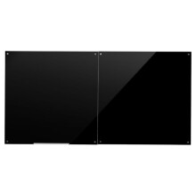 Tableau Noir en Verre Effaçable à Sec 120x120cm-Duoku-Fixation Murale, Lot de 2, Tableau Mémo Magnétique, Verre Trempé sans Cadre