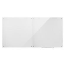 Tableau Blanc en Verre Effaçable à Sec 120x120cm-Duoku-Ensemble de 2, Fixation Murale, Surface Magnétique en Verre Trempé sans Cadre