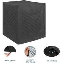 (30*30*32in, Black) Outdoor Square Upright Air Conditioner Cover Black Waterproof Rain Protector for Central AC Unit Universal Fit