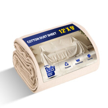 COTTON Dust Sheet Cloth - 3600mm x 2700mm (3.6 x 2.7m) PROVIDES SPILL & DUST PROTECTION