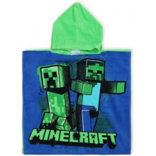 Minecraft Kids Hooded Poncho Towel Creeper Graffiti Design 56x56cm Swim Beach Bath Robe